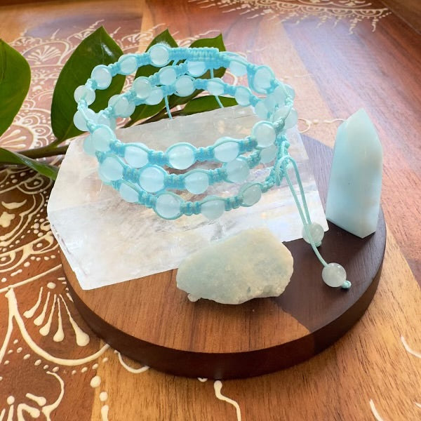 Aquamarine and Amazonite Bracelet, Lovely Ice Blue Talisman for Clear Speaking, Overcoming 2024 Low Self Esteem,