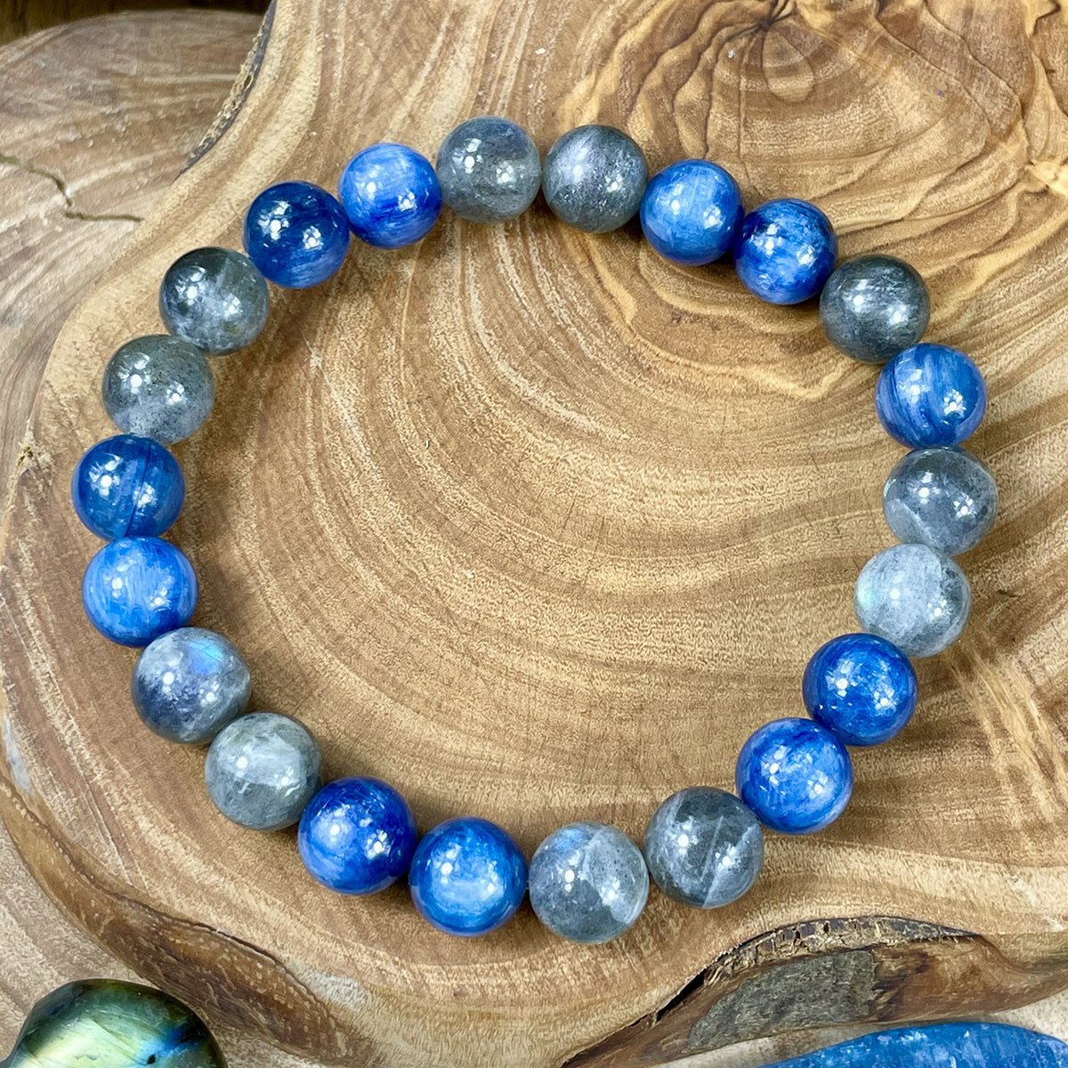 Sodalite, Turquoise, & authentic Labradorite Leaf Bracelet