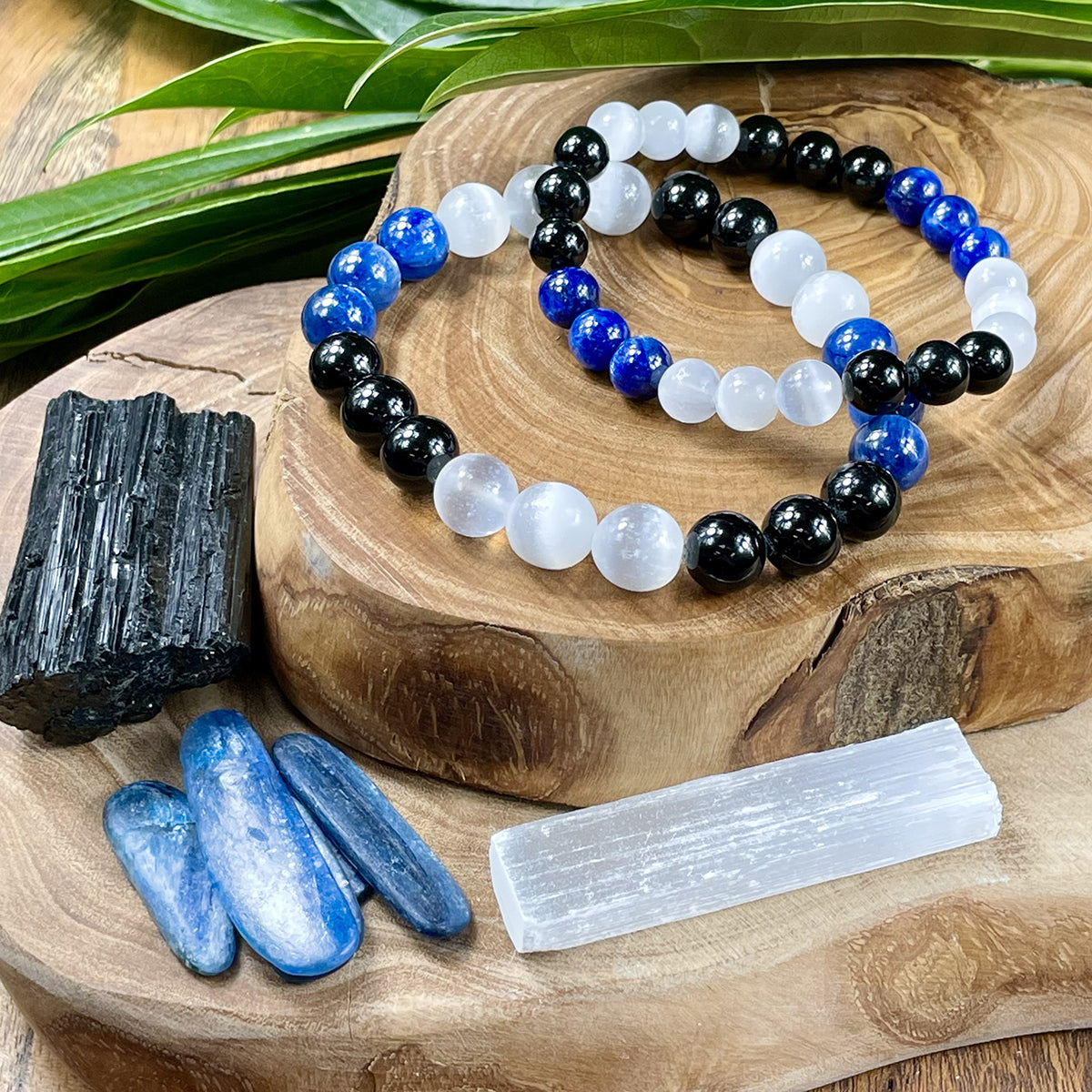 Selenite and deals black tourmaline bracelet