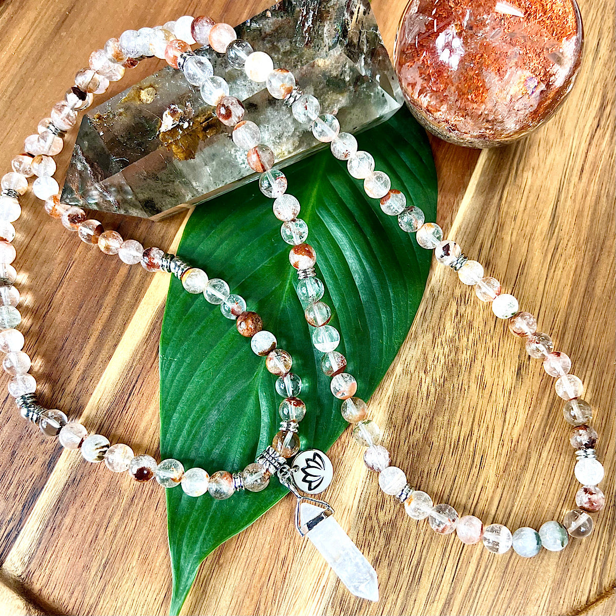 Garden Quartz Cosmic Consciousness Limited Premium Collection 108 Stretch  Mala Necklace Bracelet