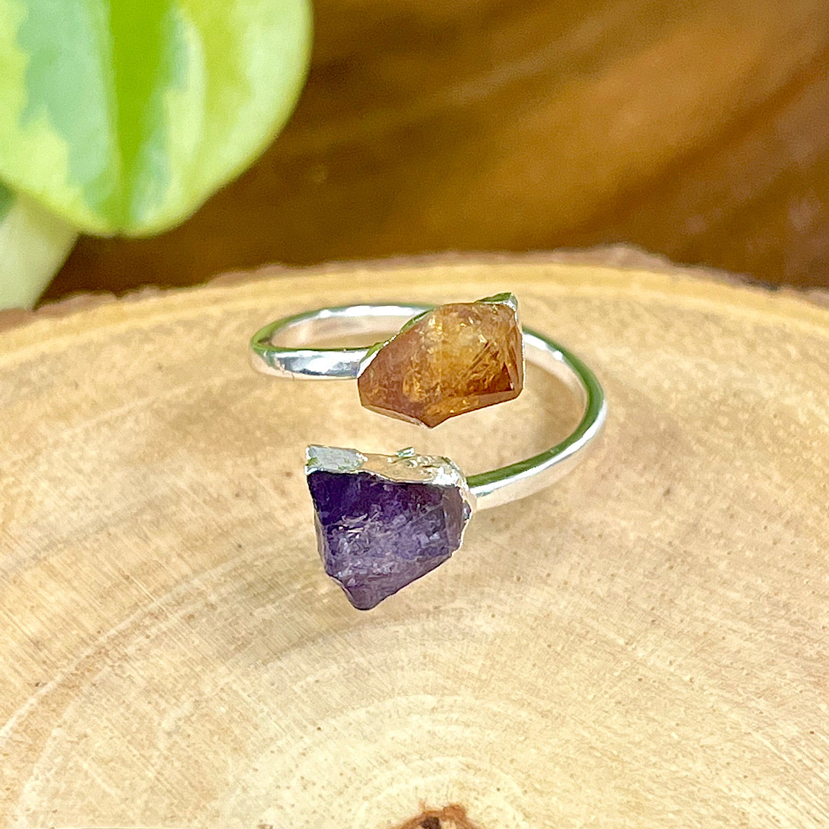 Amethyst and citrine on sale ring