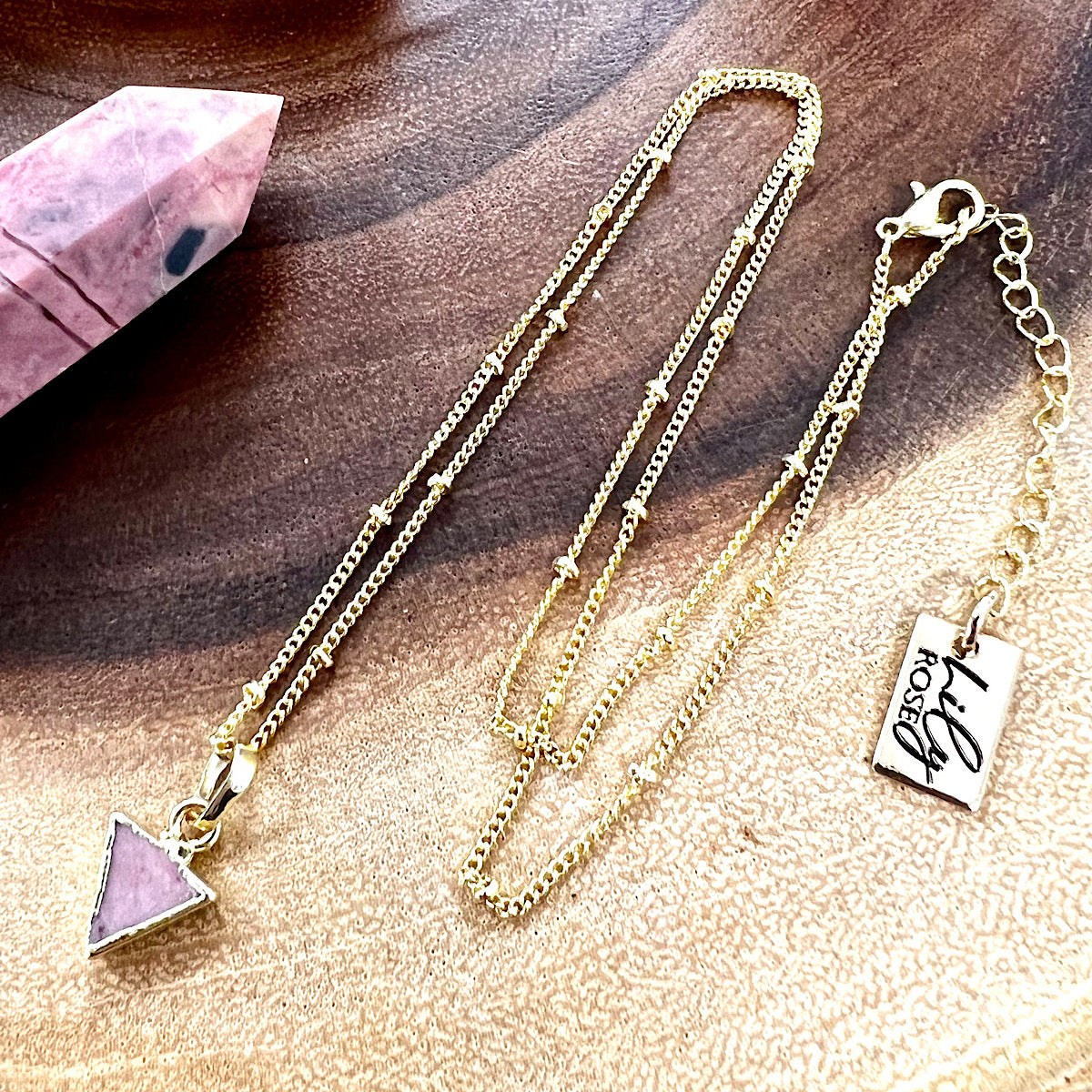 Gold Rhodonite online Crystal Necklace