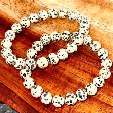 Load image into Gallery viewer, Dalmatian Jasper Nurturing &amp; Playful 8mm Stretch Bracelet