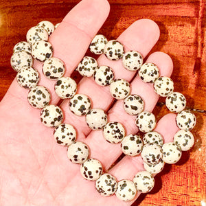 Dalmatian Jasper Nurturing & Playful 10mm Stretch Bracelet