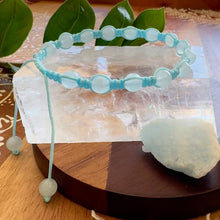 Load image into Gallery viewer, NEW! Aquamarine Reflection, Relaxation &amp; Resilience Woven Inner Strength Collection Nylon Braided Adjustable 6mm Bead Bracelet