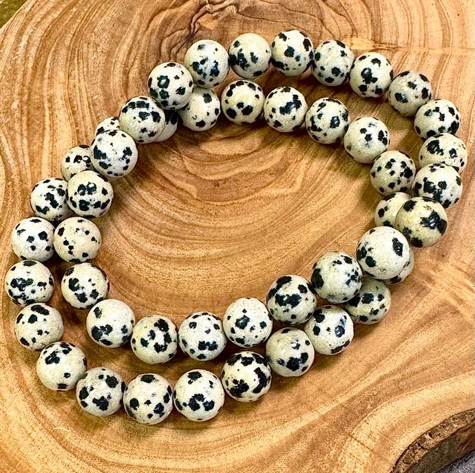 Dalmatian Jasper Nurturing & Playful 8mm Stretch Bracelet