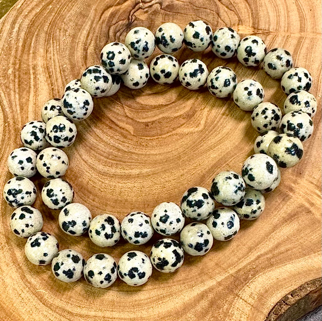 Dalmatian Jasper Nurturing & Playful 8mm Stretch Bracelet