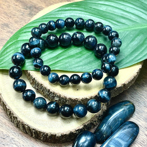 Limited Edition Hawk Eye Aura Shield for Spiritual Growth & Self-Expression 10mm Stretch Bracelet