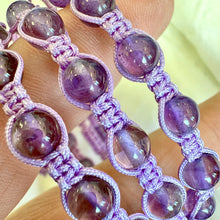 Load image into Gallery viewer, NEW! Amethyst Energy Field Tranquility, Peace &amp; Divine Connection Woven Inner Strength Collection Nylon Braided Adjustable 6mm Bead Bracelet