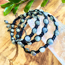 Load image into Gallery viewer, NEW! Labradorite New Moon Inner Light, Meditation &amp; Protection Against Negativity Woven Inner Strength Collection Nylon Braided Adjustable 6mm Bead Bracelet