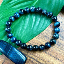 Load image into Gallery viewer, Limited Edition Hawk Eye Aura Shield for Spiritual Growth &amp; Self-Expression 8mm Stretch Bracelet