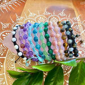 NEW! Amethyst Energy Field Tranquility, Peace & Divine Connection Woven Inner Strength Collection Nylon Braided Adjustable 6mm Bead Bracelet