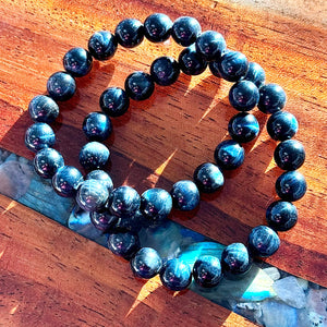 Limited Edition Hawk Eye Aura Shield for Spiritual Growth & Self-Expression 10mm Stretch Bracelet