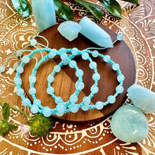 Load image into Gallery viewer, NEW! Aquamarine Reflection, Relaxation &amp; Resilience Woven Inner Strength Collection Nylon Braided Adjustable 6mm Bead Bracelet