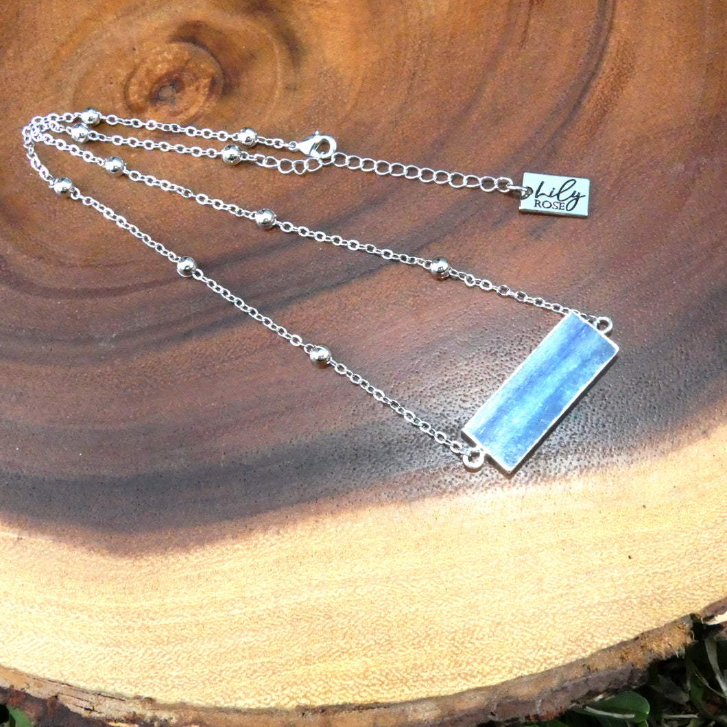 Modern Kyanite Horizontal Bar Pendant Choker 14