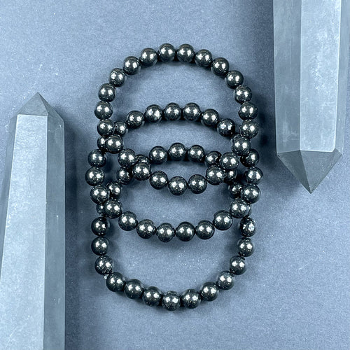 Last 2! Elite Shungite Stone of Life EMF Radiation Protection & Purification Premium Collection 8mm Stretch Bracelet