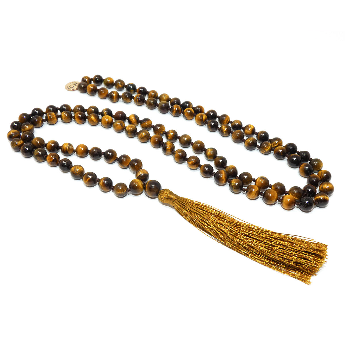 Mala Prayer Beads 108 Hand Knotted 8mm, Tigers Eye