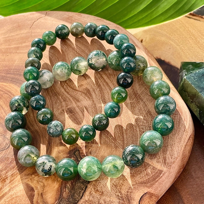 Moss Agate Mother Gaia Growth & Abundance 8mm Stretch Bracelet