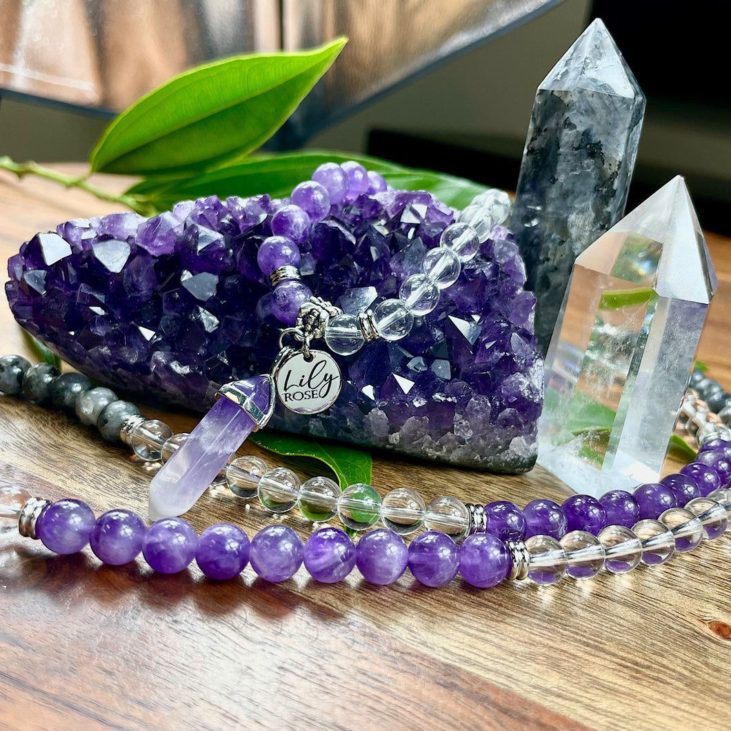 Limited Edition Triple Power Intention Labradorite, Amethyst, Clear Qu –  Lily Rose Jewelry Co