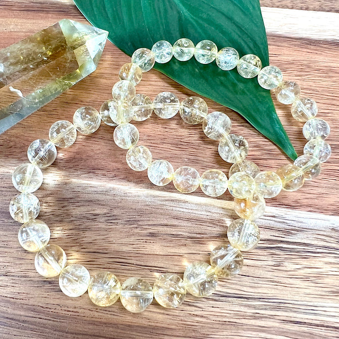 Extremely Limited! Grade AAA+ Brazilian Citrine Sunny Bright & Pure Positive Energy 10mm Stretch Bracelet